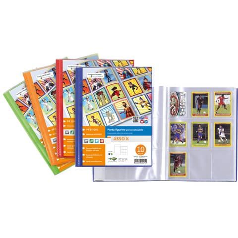 Album Plastibor per figurine personalizzabile - colori assortiti - 10 buste - 57001090