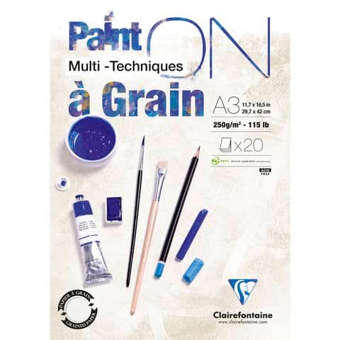 Blocco collato Clairefontaine Paint&#39;on a grain conf. 2 pz - formato A3 - 975050C
