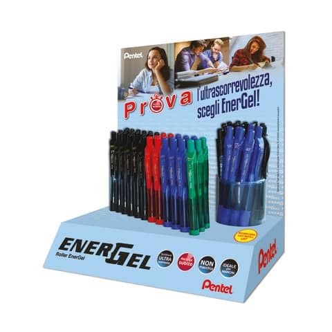 Display da banco Pentel Energel BL107 a scatto - 60 pezzi - colori assortiti 0100941