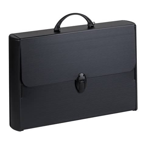 Valigetta in polionda Favorit Black nero con bordi rinforzati 28x38x8,1 cm 400173501