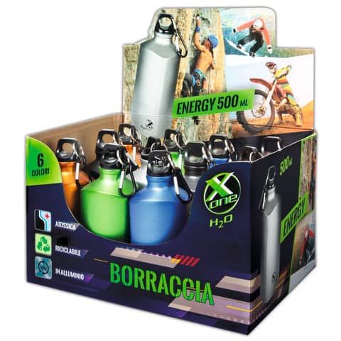 Espositore borraccia Nikoffice x-one energy forma triangolare - 12 pezzi - capacit 500 ml - 57NIK004