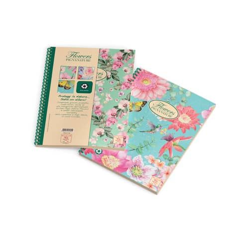 Maxi spiralato Pigna Nature Flowers A4 - 120 ff - 4 fori - 5 mm 0215124T5