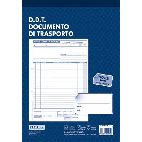 Blocco D.D.T. Mittente / Destinatario O.C.L. 21x30,5 cm 50x2 copie 0111