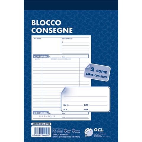Blocco consegne O.C.L. 14,4x21,6 cm 50x2 copie 0224