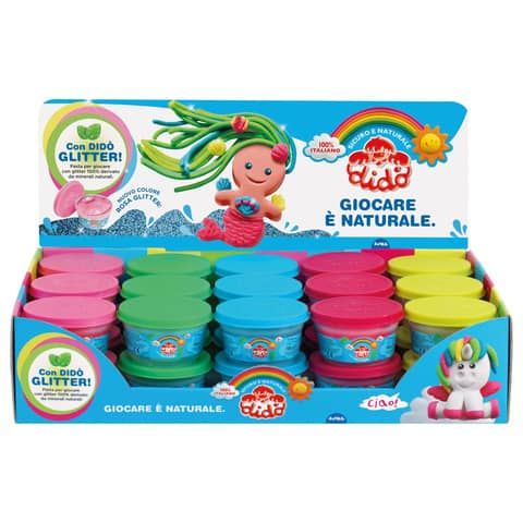 Espositore pasta modellabile Did Glitter - 30 pezzi in barattolo 100 g F346700