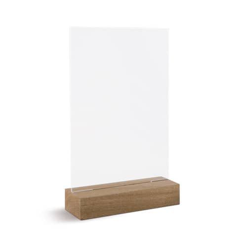 Portadepliant a T Lebez in acrilico con base in legno 21x30 cm 81004