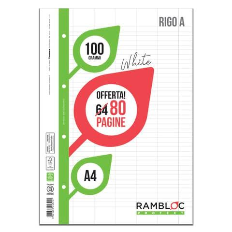 Ricambi rinforzati Rambloc per quaderni ad anelli A4 - 100 g - 32 ff +8 ff omaggio - 0A - 90524322