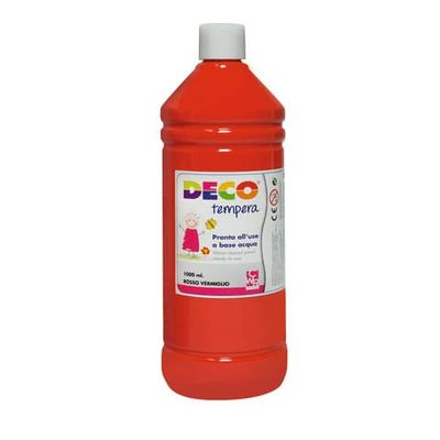 Tempera CWR Deco in flacone da 1000 ml rosso vermiglione 08808/06