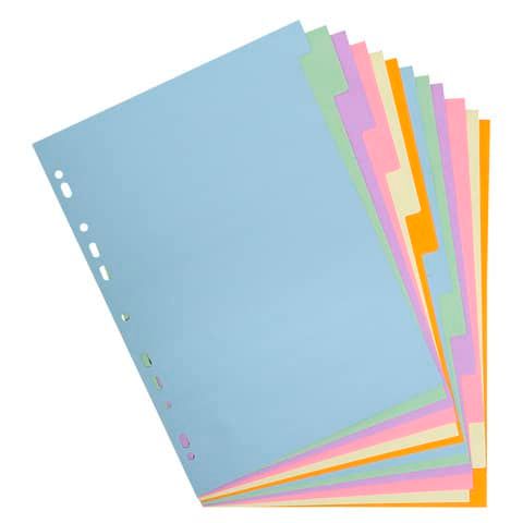 Intercalare Exacompta a 12 tasti in formato A4 colori pastello assortiti 1612E