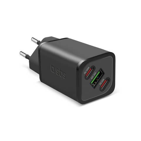 Caricatore da parete SBS GaN 1xType-C 100W Ultra Fast PD + 1x Type-C 65W Ultra Fast PD + 1xUSB AFC 36W - bianco