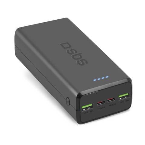 Powerbank SBS 30.000mAh 2xUSB AFC 18W + 2xType-C PD20W - nero TTBB30000PD20K