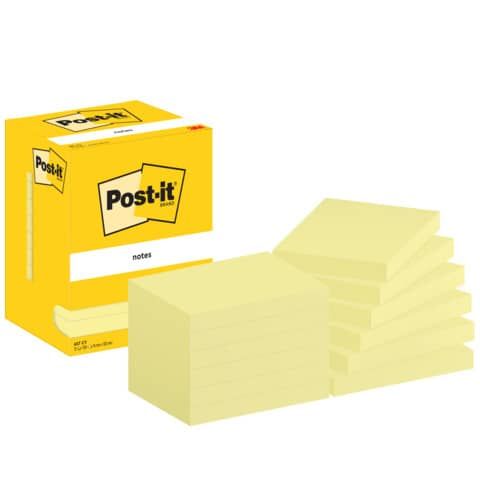 Foglietti Post-it Canary Yellow 100% PEFC 100 ff/blocchetto - 12 blocchetti/confezione - 657 CY