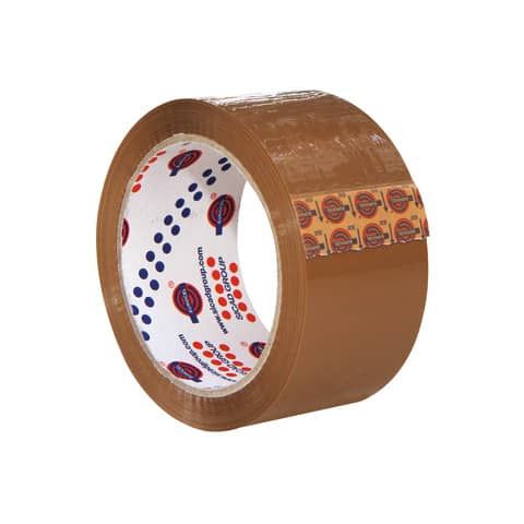 Nastro adesivo per imballo Eurocel formato 50 mm x 66 m conf. 6 pz - avana 006253366