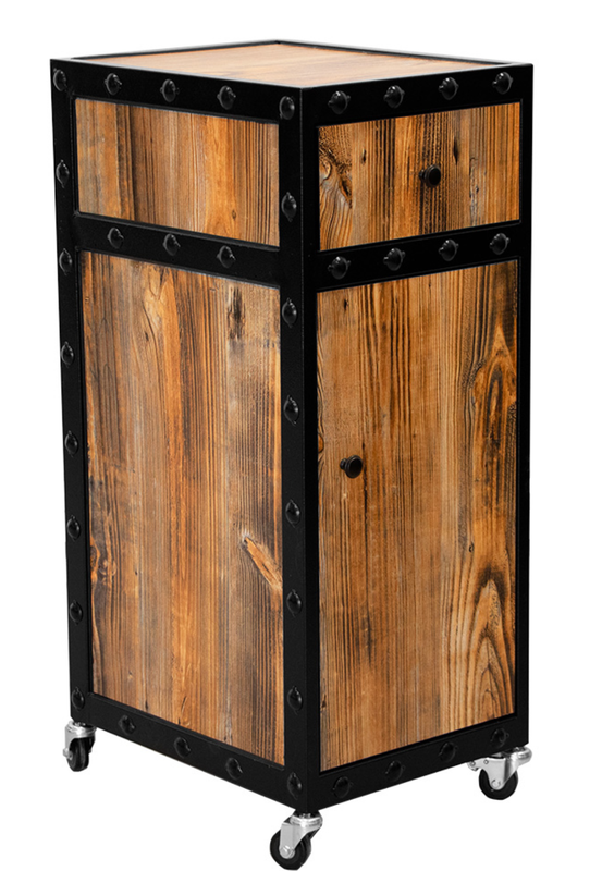 BLUE FARM | Gath. Wooden and metal barber trolley