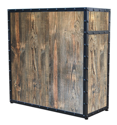 BLUE FARM | Valk. Reception for barbers and hairdressers in black metal and plywood