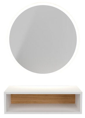 BLUE FARM | Workstation with mirror and shelf with open compartment. Available in 3 versions