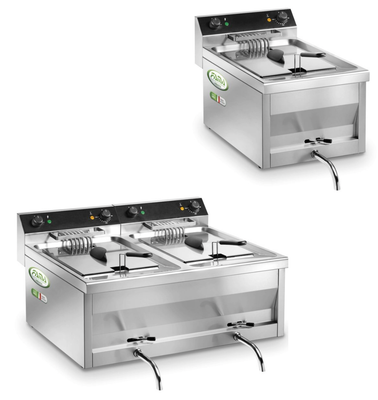 KALINDRA | FAMA. 12 litre three-phase fryers with 1 and 2 tanks