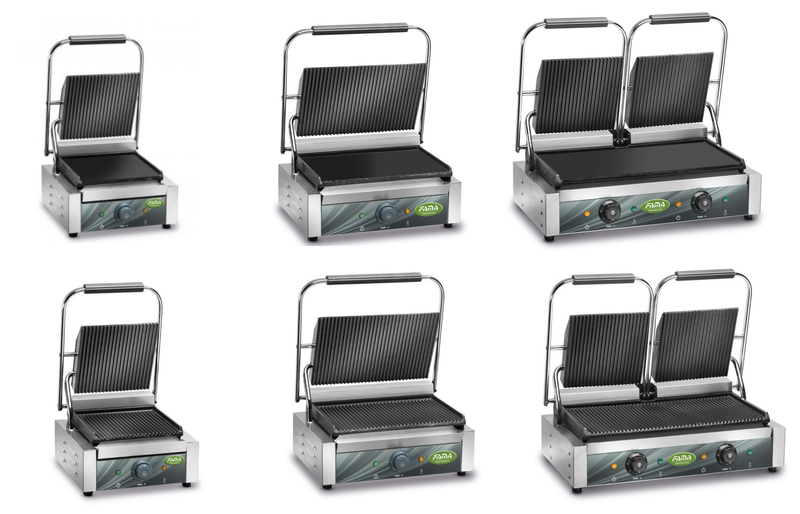 BLUE FARM | FAMA. Grill plate with cast iron cooking surface. 3 models