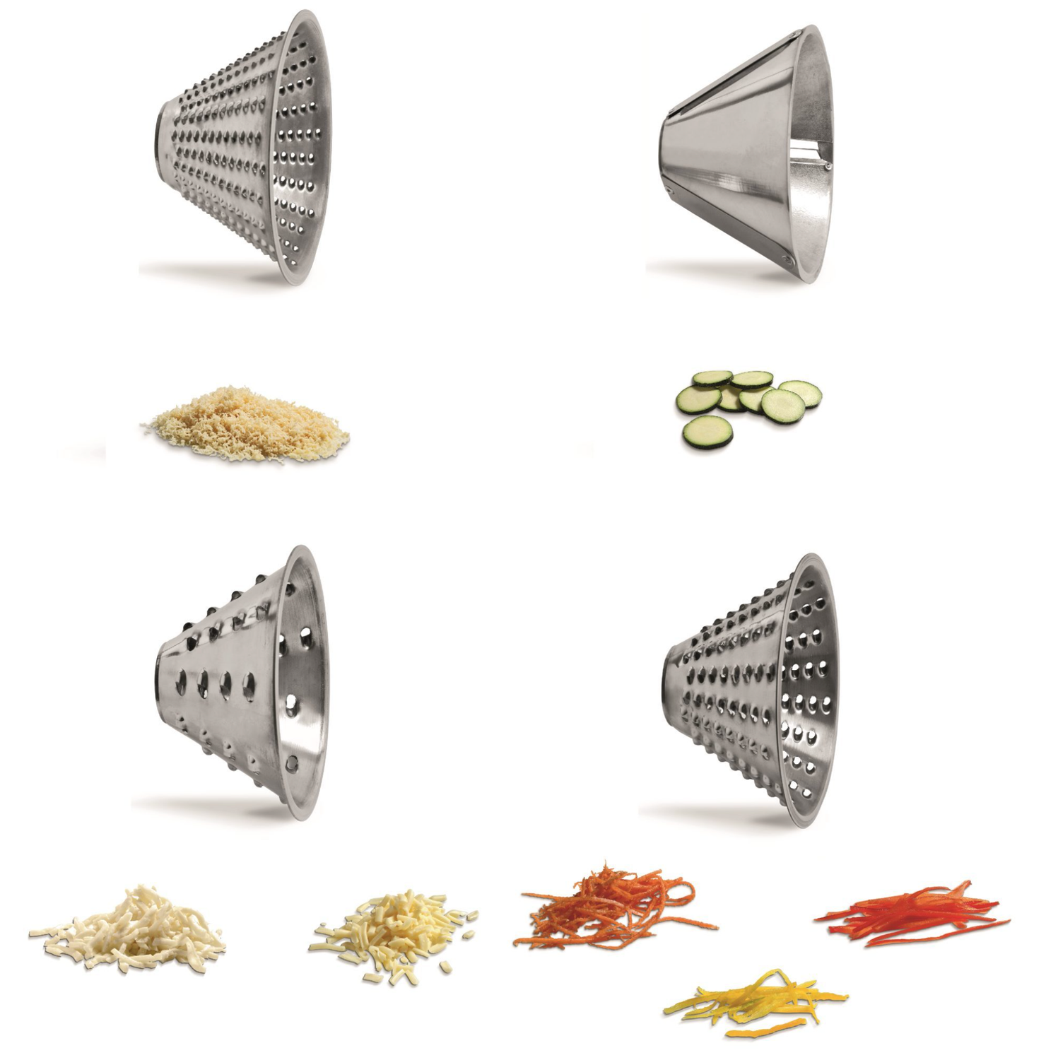 BLUE FARM | FAMA. Accessories for mozzarella cutter, grater and vegetable cutter