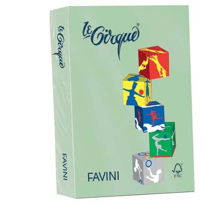 Carta colorata FAVINI LE CIRQUE per tutte le tecnologie di stampa 80 g/m A4 verde 107  500 fogli - A71P504