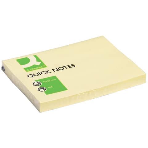 Foglietti riposizionabili Q-Connect 63 g/m giallo 76x102 mm 12 blocchetti da 100 ff - KF01410
