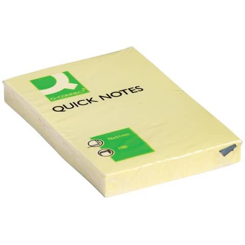 Foglietti riposizionabili Q-Connect 63 g/m giallo 76x51mm 12 blocchetti da 100 ff - KF10501