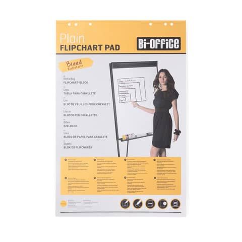 Blocco carta Bi-Office per cavalletti - 65x95 cm - foglio bianco  60 g/m - 20 fogli - FL0325103