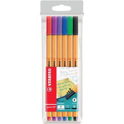 Fineliner Stabilo Point 88 0,4 mm assortiti astuccio da 6 - 88/6
