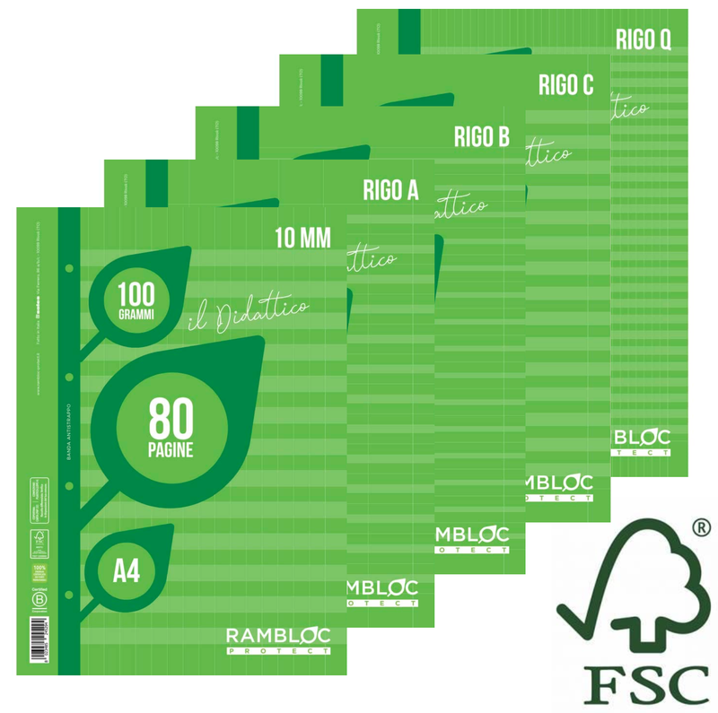 BLUE FARM | Rambloc. A4 size teaching replacement block 40 sheets (80 pages); 100 gr. 5 solutions available
