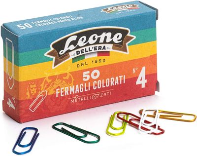 BLUE FARM | Leone. Metallic colored steel clips, triangular shape. Box of 50 pcs