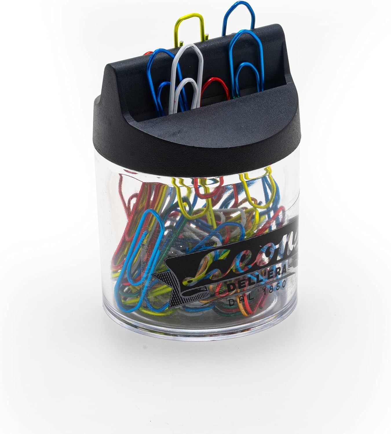 BLUE FARM | Leone. Metallic colored steel clips, triangular shape. Jar of 60 pcs