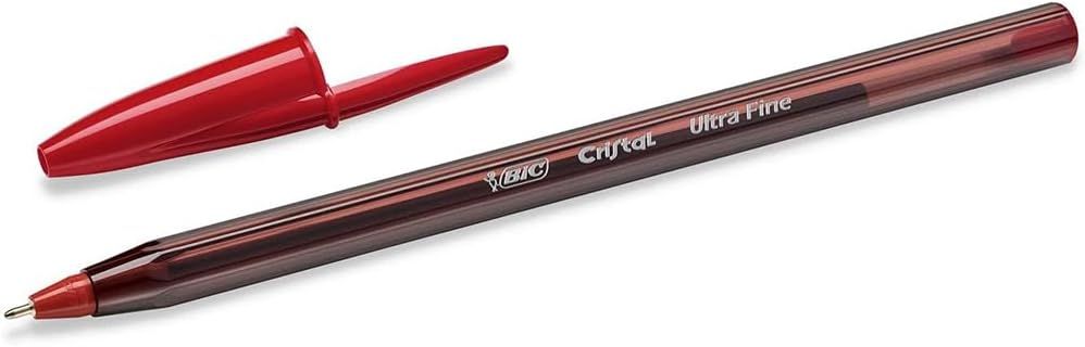 BLUE FARM | BIC. Ballpoint pen with cap. Cristal line, Red color. 20 pieces