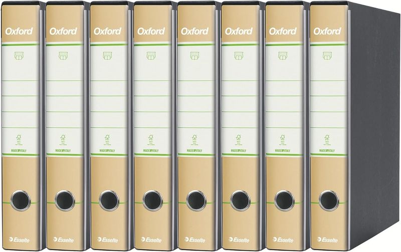 BLUE FARM | Esselte. Oxford Green protocol recorder with case 23x33 cm. 100% recycled paper. Spine 5 cm. Pack of 8 units
