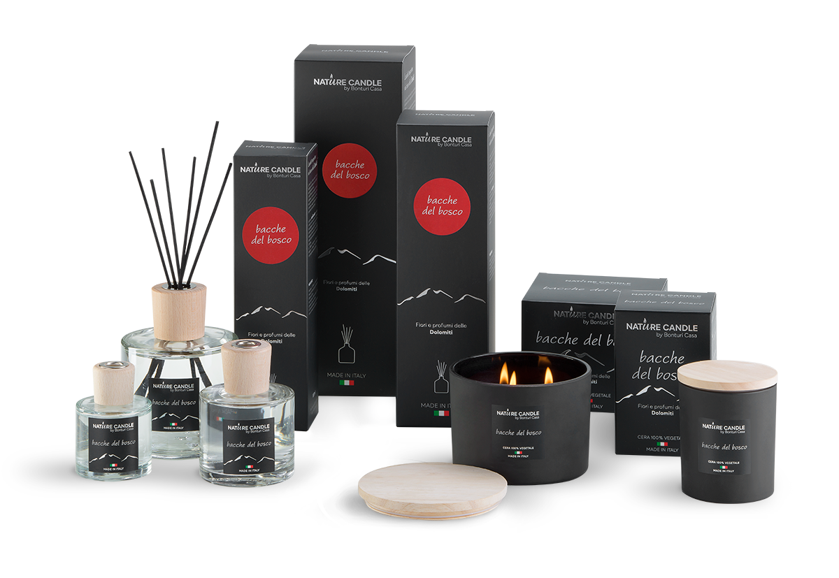 KALINDRA | Bonturi. Dolomites line candles: Berries of the Forest
