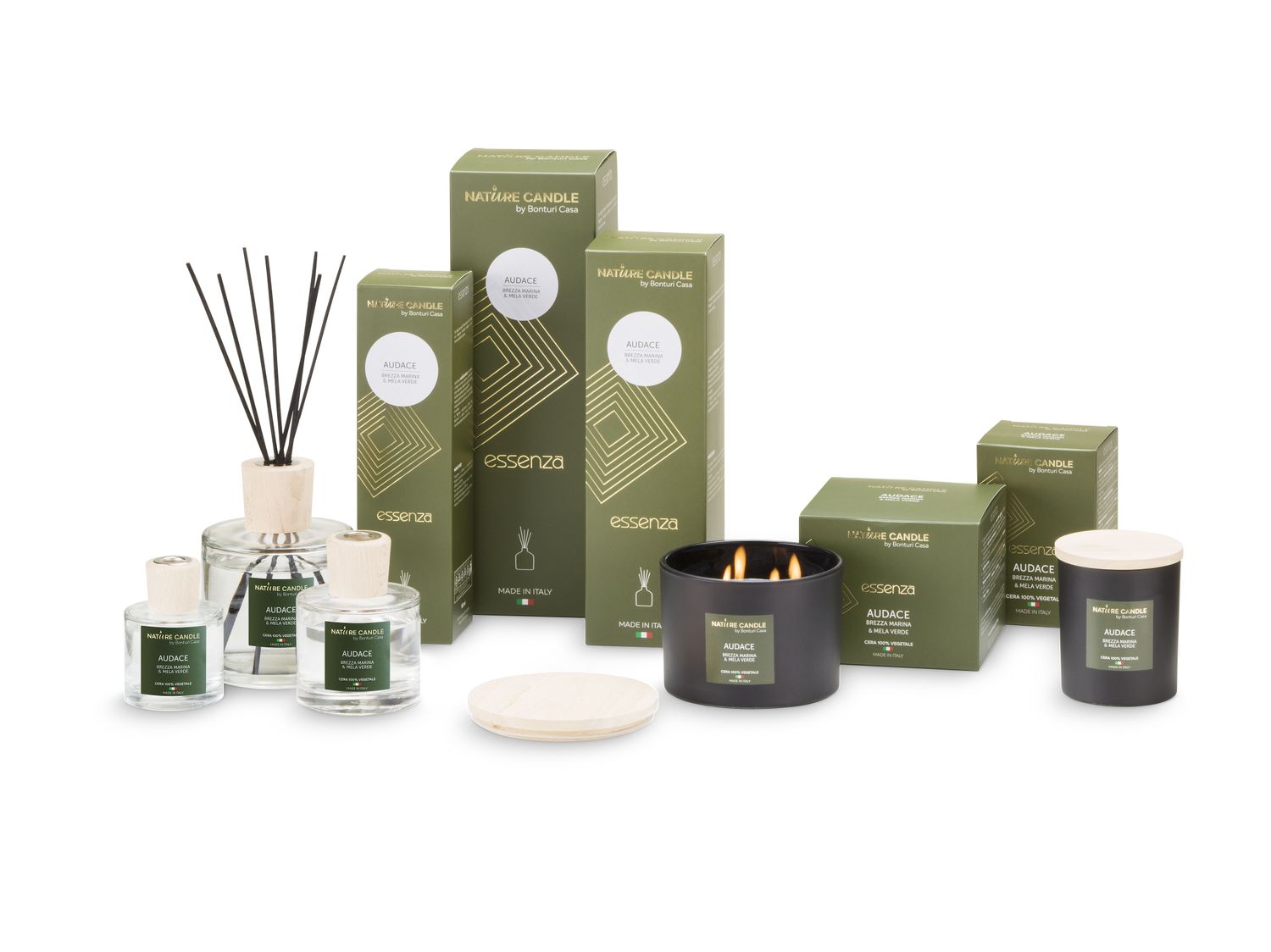 KALINDRA | Bonturi. E2Senza audacious line candles: sea breeze and green apple