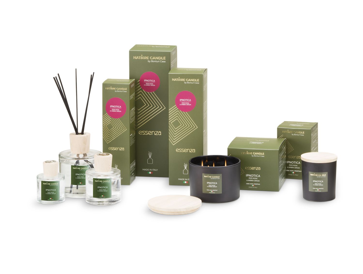 KALINDRA | Bonturi. Home fragrances E2Senza hypnotica line: pink pepper and ambergris