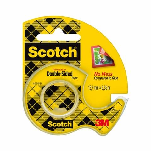 Nastro biadesivo Scotch 665 trasparente 12 mm x 6,3 m con dispenser a chiocciola 665-136D