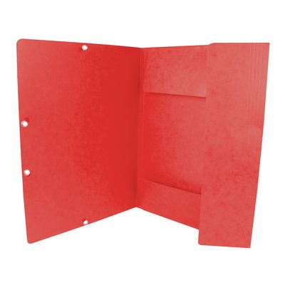 Cartellina a 3 lembi con elastico Q-Connect 24,3x32 cm cartoncino manilla 32x24,3 cm 375 g/m rosso - KF02165