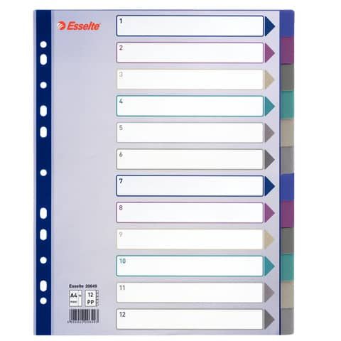Divisore Esselte Intercalare 12 tasti A4 Maxi 20649