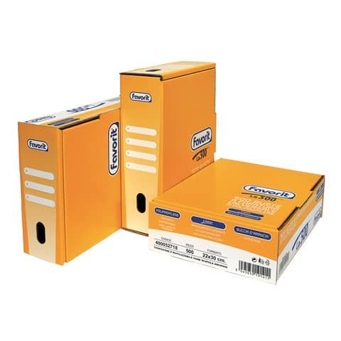 Buste trasp. a foratura universale FAVORIT La500 buccia d&#39;arancia linear 22x30 cm  scatola da 500 - 400052718