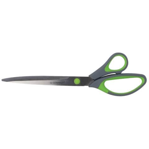 Forbici Q-Connect Softgrip lame asimmetriche grigio/verde 24,9 cm KF00755