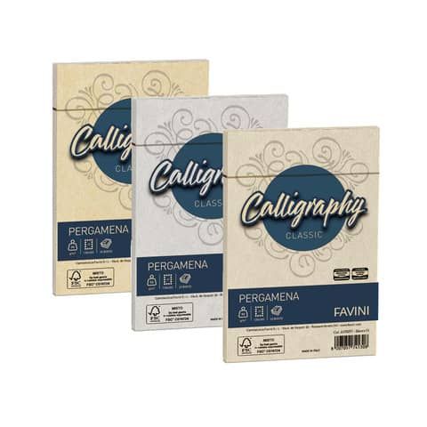Buste per carta da lettere da stampare Favini Calligraphy Liscio 90 g/m 12x18cm oro 03 25buste - A57W207