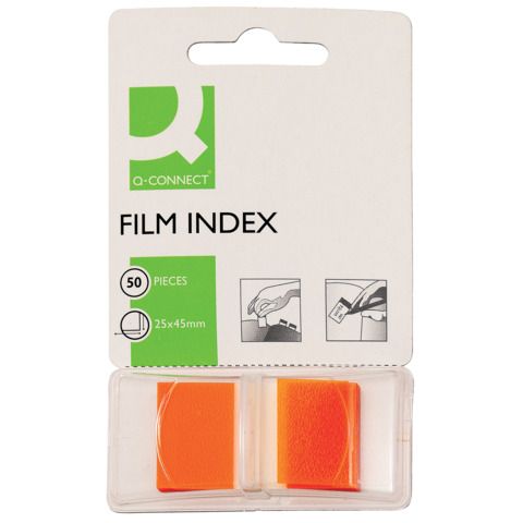 Segnapagina Q-Connect 25x45 mm arancio  blocchetto da 50 - KF03636