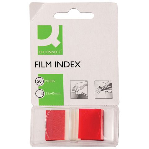 Segnapagina Q-Connect 25x45 mm rosso  Blocchetto da 50 - KF03633
