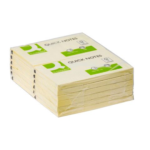 Foglietti riposizionabili Q-Connect 63 g/m giallo 76x127 mm 12 blocchetti da 100 ff - KF10503