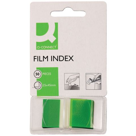 Segnapagina Q-Connect 25x45 mm verde  blocchetto da 50 - KF03635
