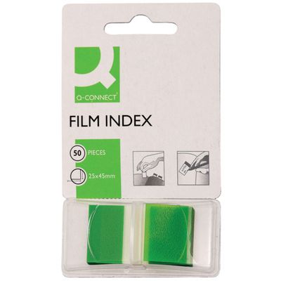 Segnapagina Q-Connect 25x45 mm verde  blocchetto da 50 - KF03635