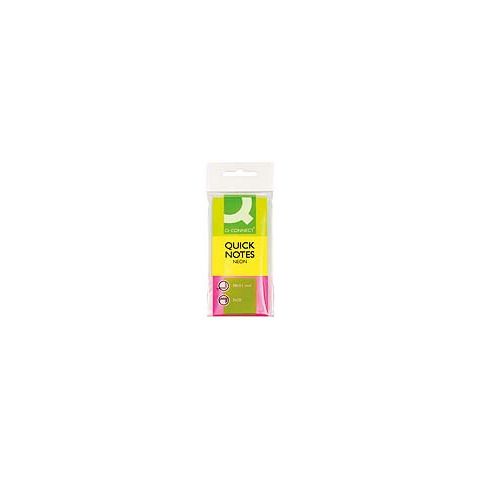 Foglietti riposizionabili Q-Connect Neon assortiti 38x51mm blister 3 blocchetti da 50 - KF01224
