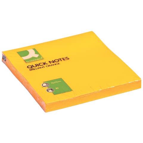Foglietti riposizionabili Q-Connect 70 g/m arancio neon 76x76 mm 6 blocchetti da 80 ff - KF10517