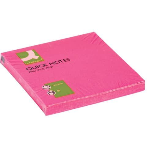 Foglietti riposizionabili Q-Connect 70 g/m fucsia neon 76x76 mm 6 blocchetti da 80 ff - KF10516